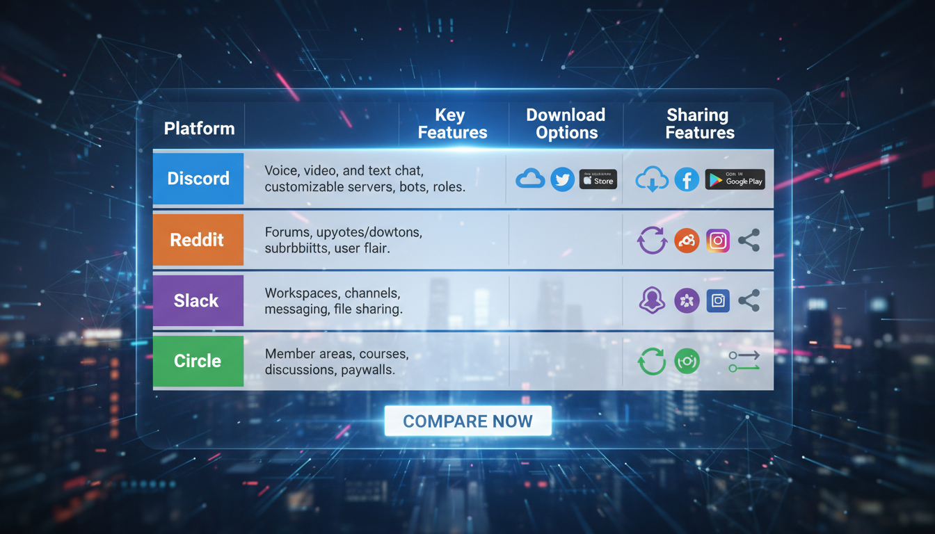 Community and platform comparison