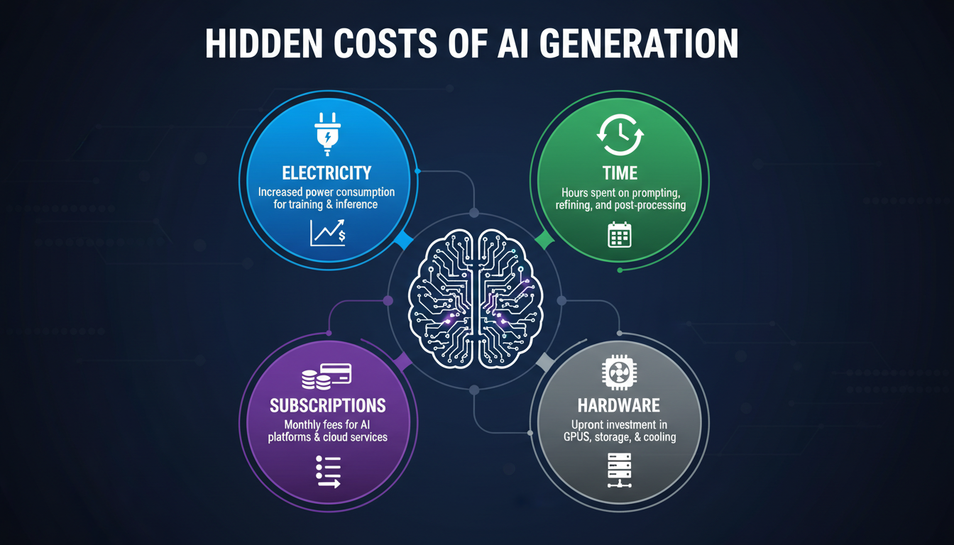 AI生成の隠れたコスト、サブスクリプション、時間、ハードウェアを含む