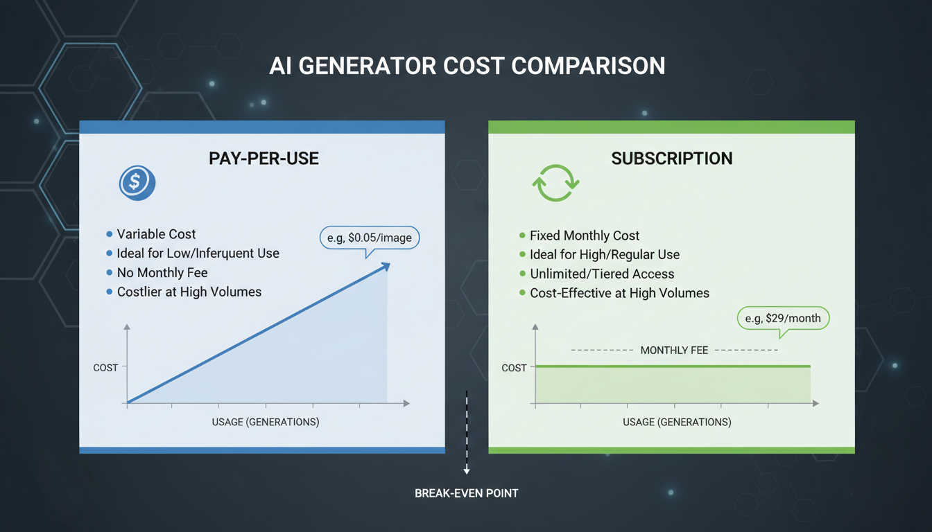 従量課金とサブスクリプションモデル間のコスト比較