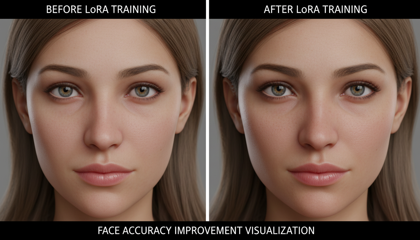 Before and after LoRA training comparison