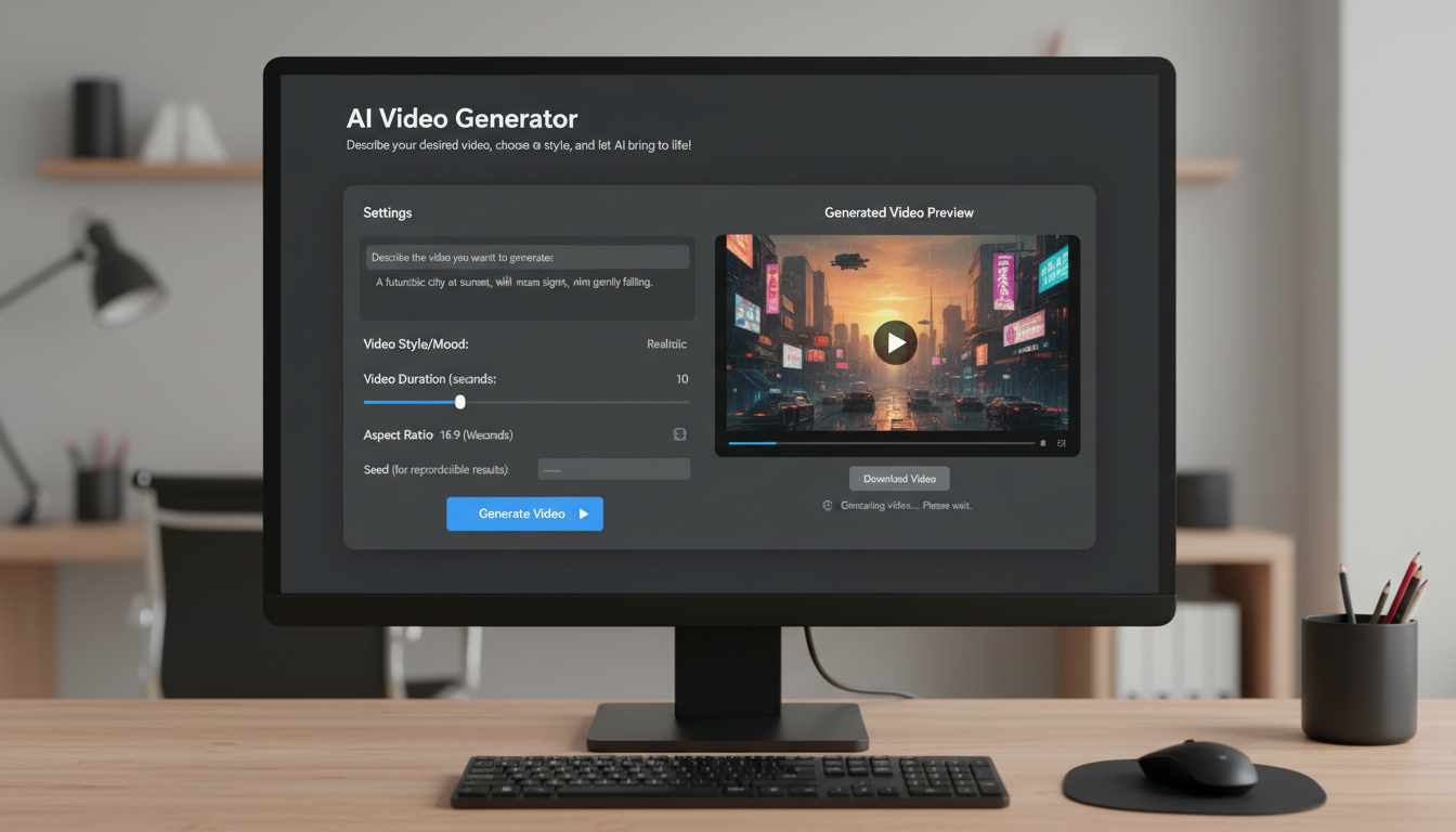 Gradio web interface for video generation