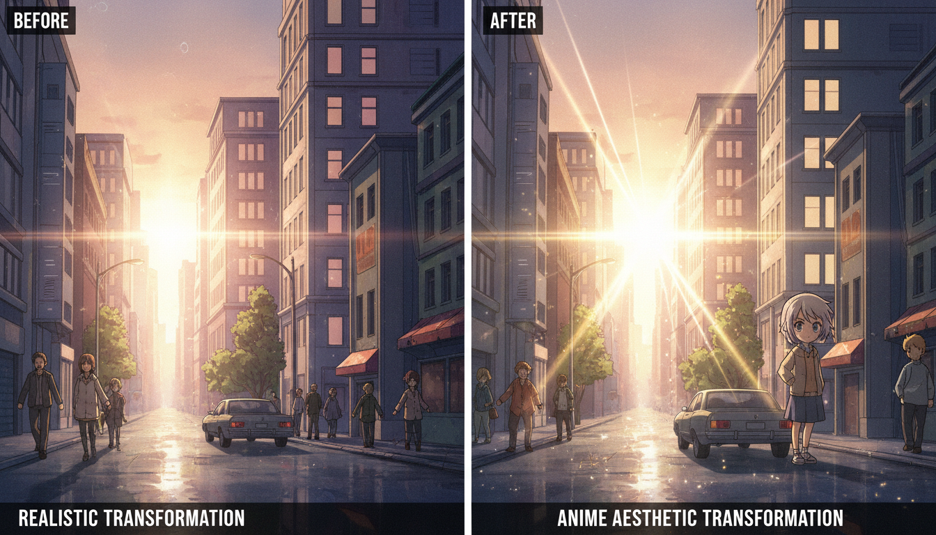 Realistic vs anime style transformation