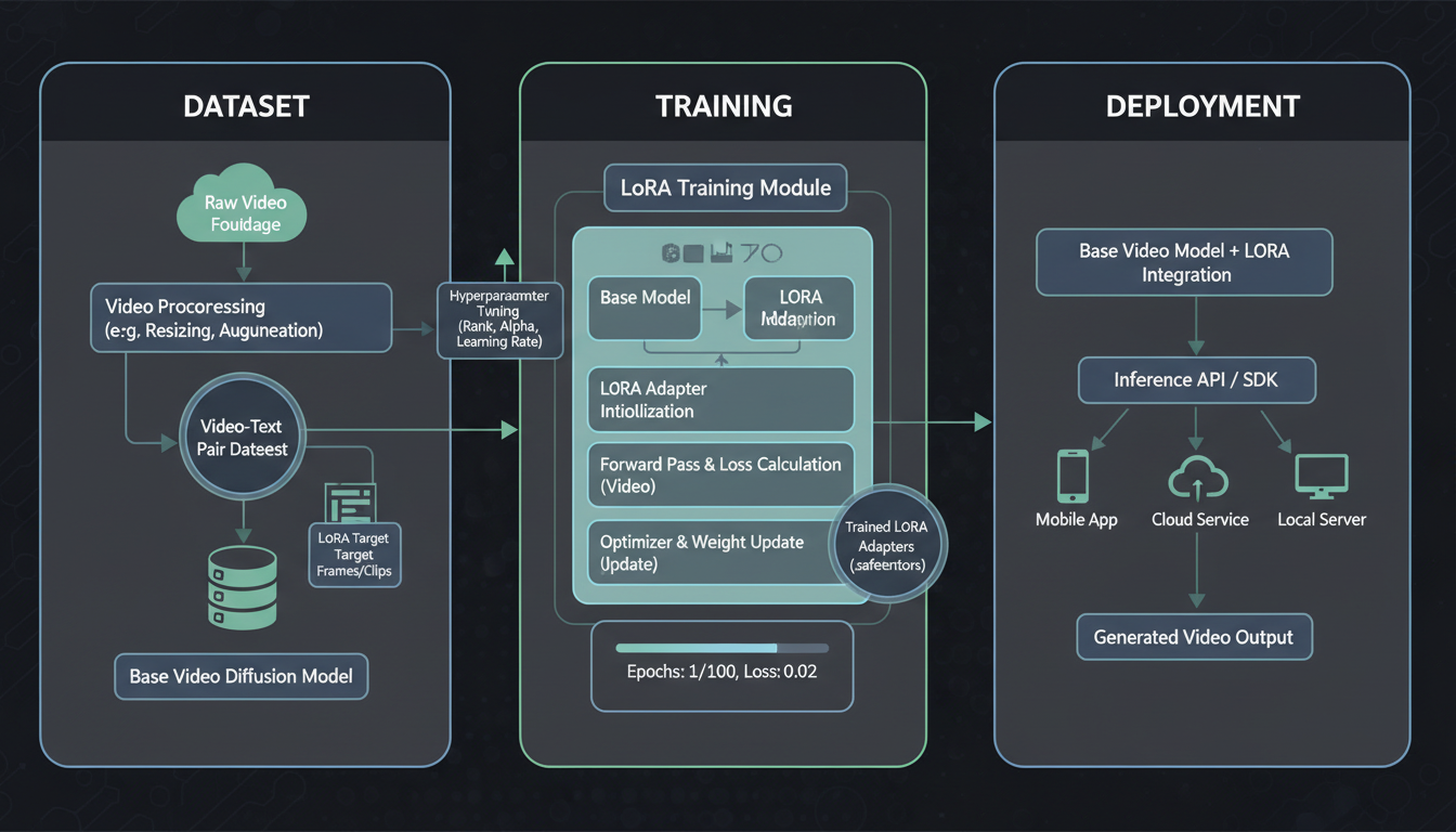 LoRA training pipeline diagram