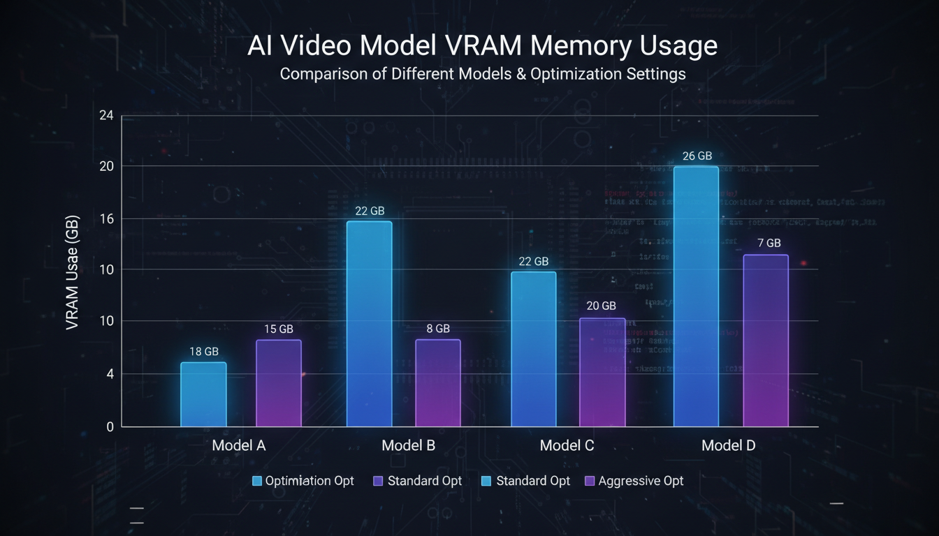 VRAM memory usage comparison chart