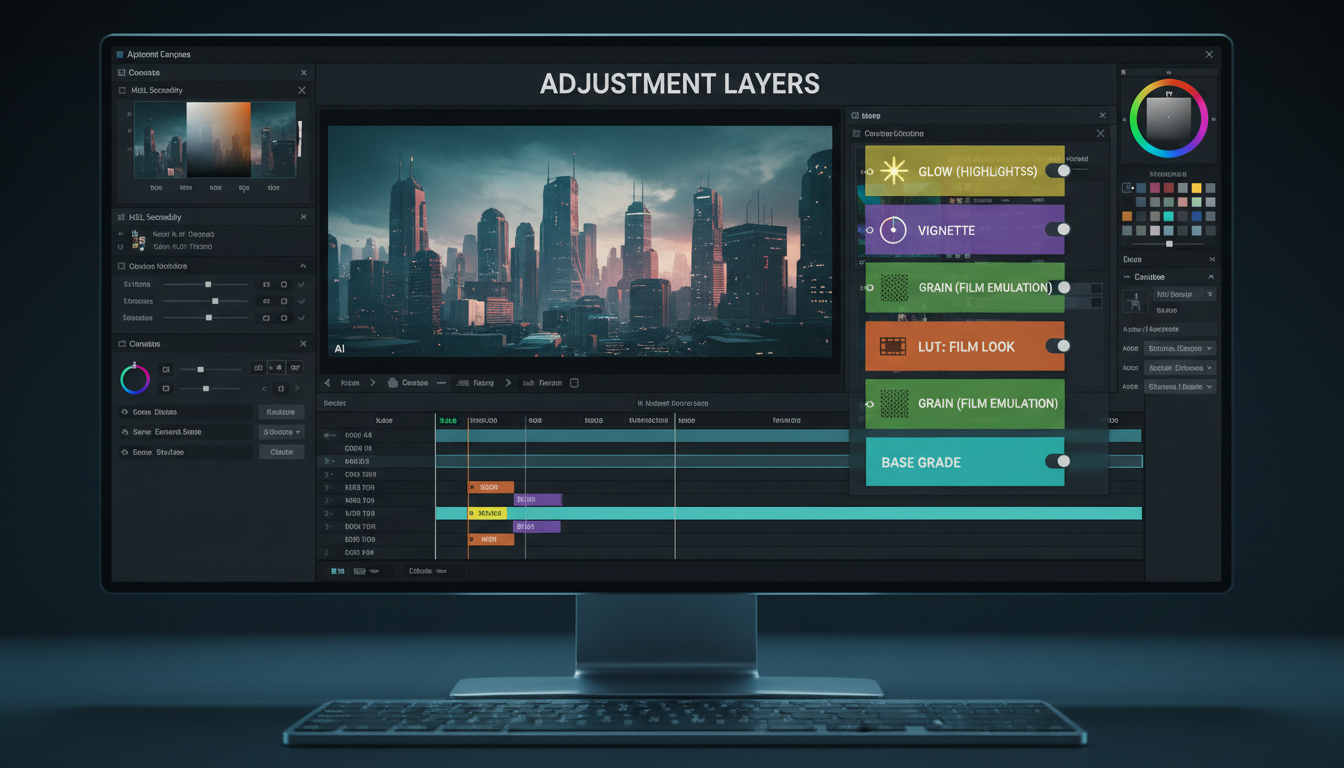 Color grading workflow diagram with LUT application