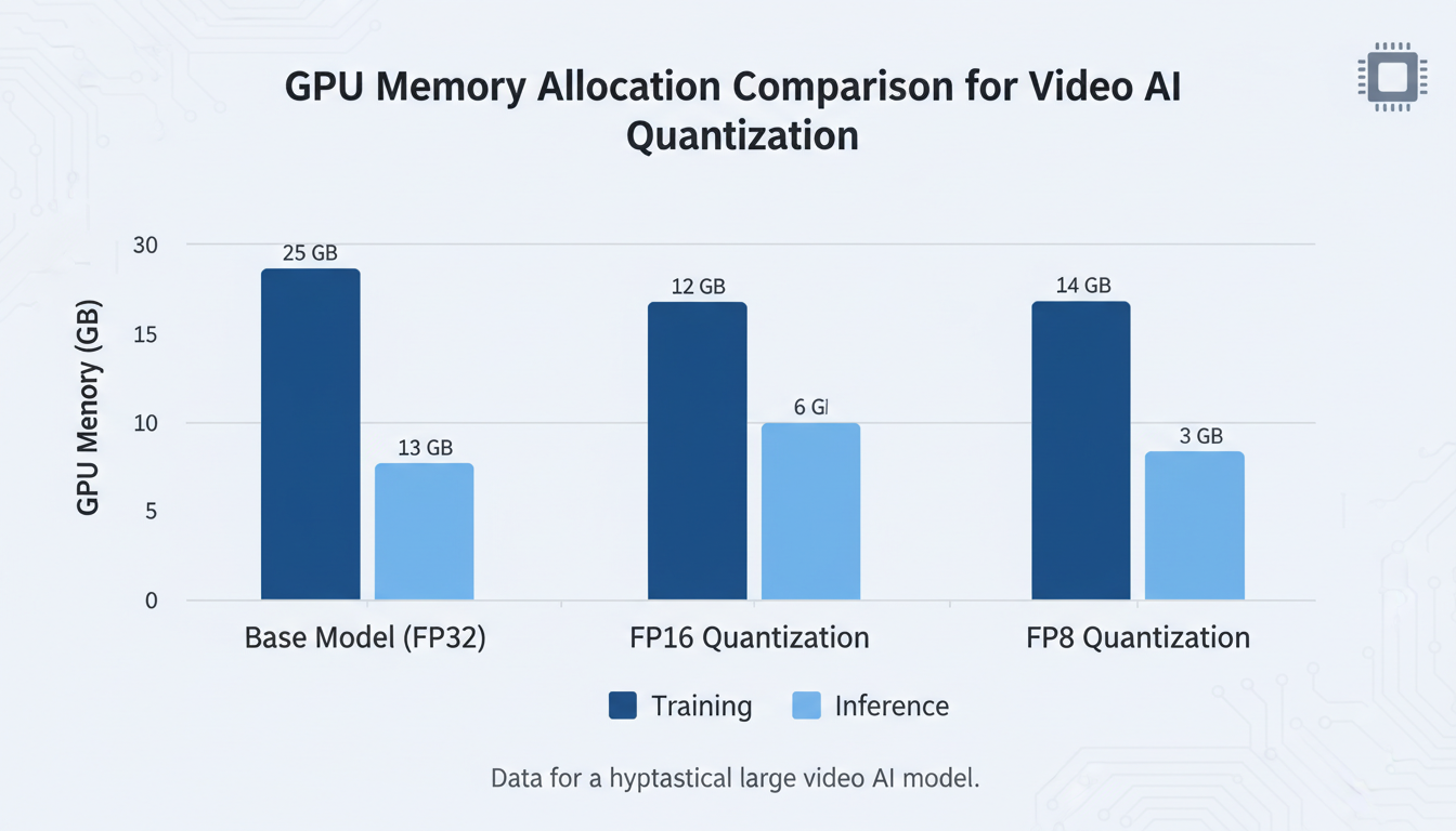 GPU memory allocation comparison for FP16 vs FP8