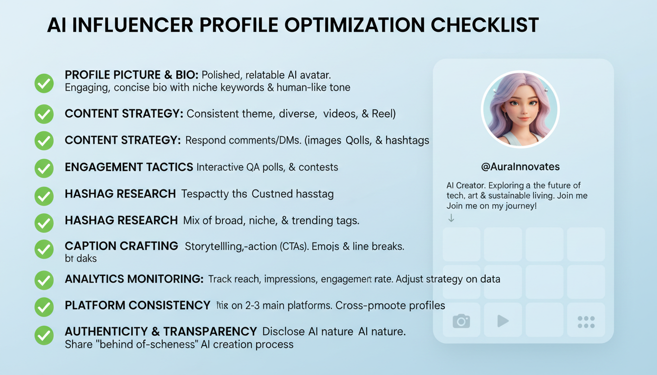 AI influencer profile optimization checklist
