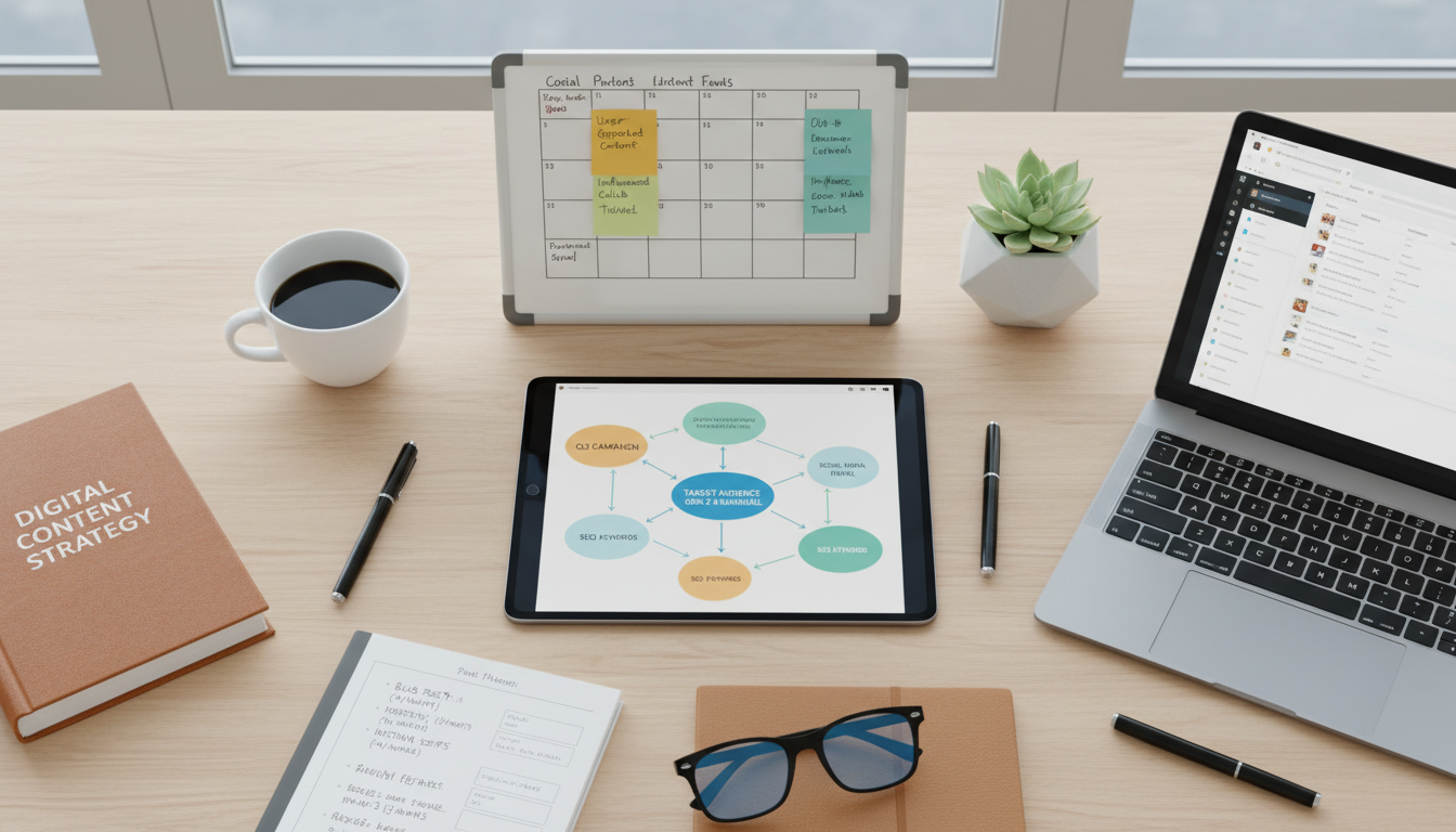 Content creation workflow showing batch processing and automation