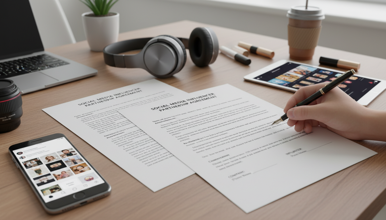 Legal contracts and partnership agreements for influencer content
