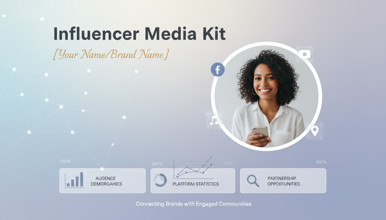 Media kit portfolio showing influencer statistics and professional presentation