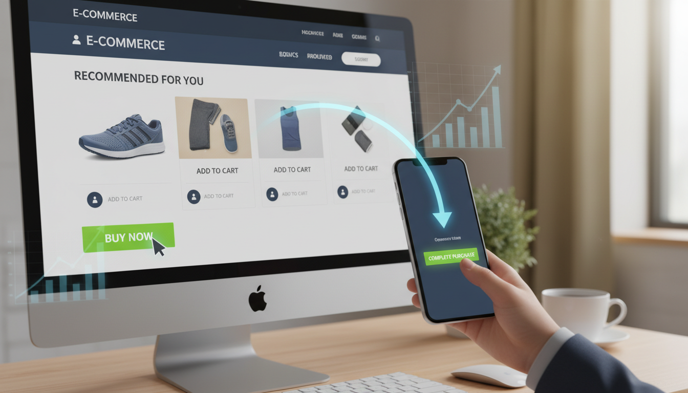 Product recommendations and online shopping concept