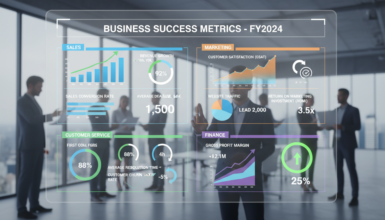 KPI performance indicators and business metrics