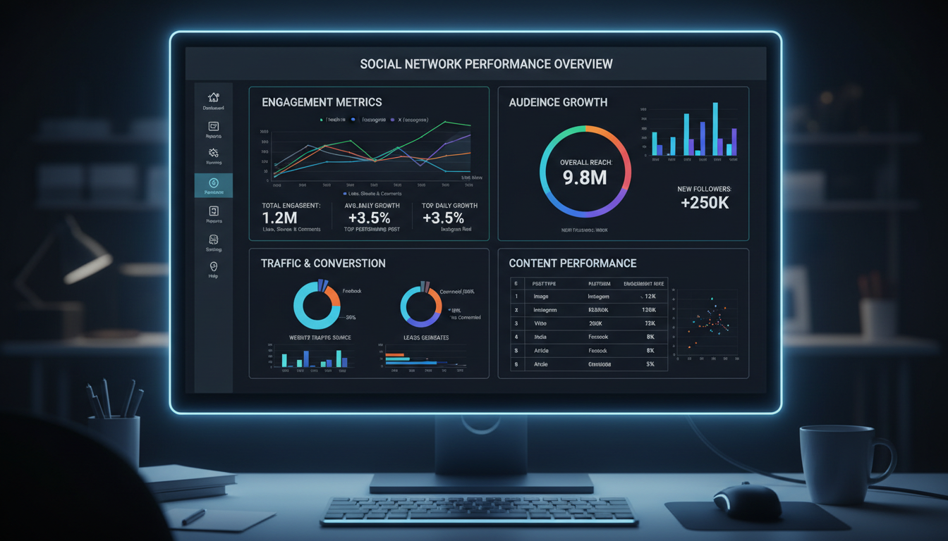 Analytics dashboard comparing cross-platform performance