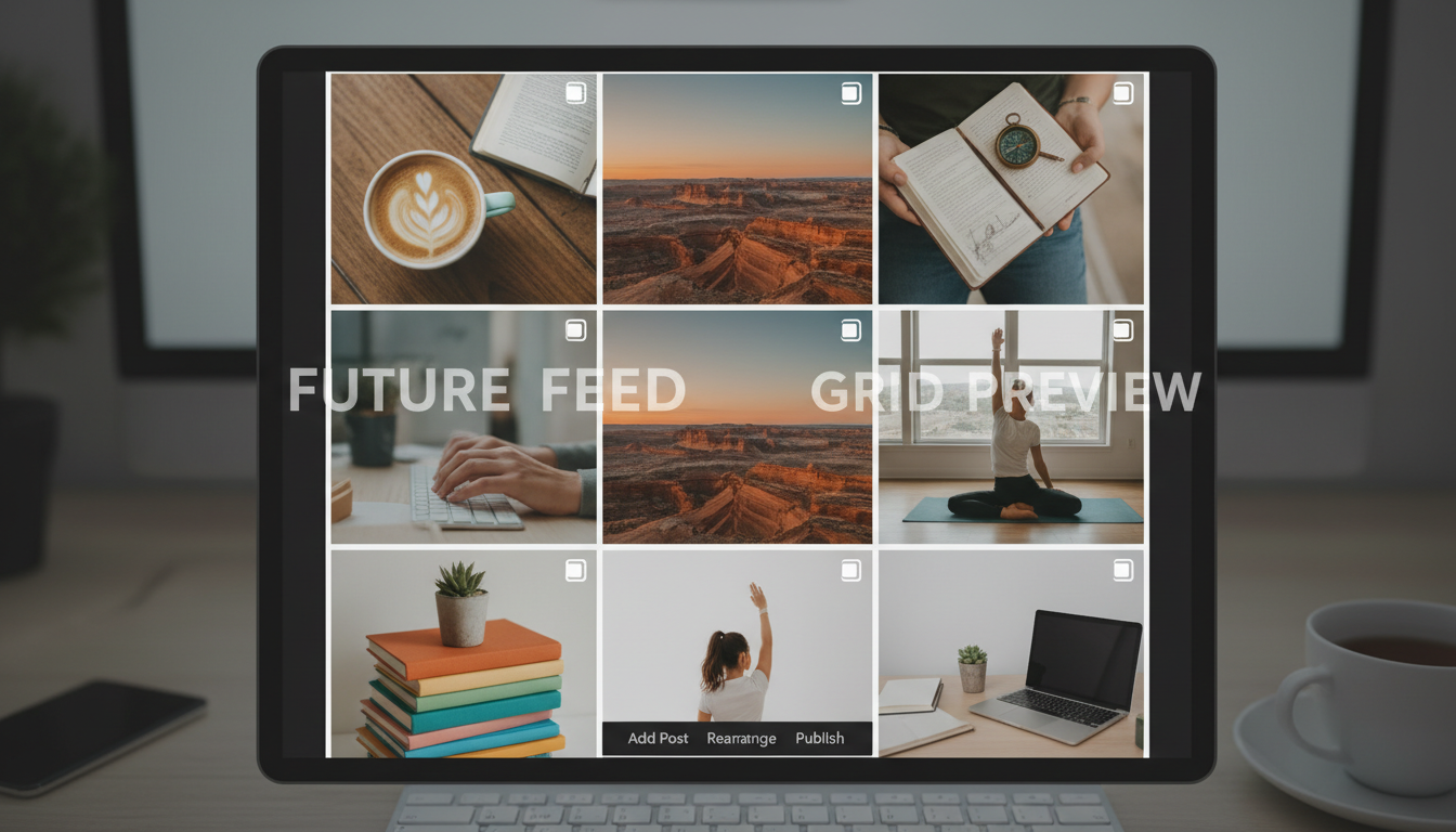 Instagram grid planning preview with organized layout