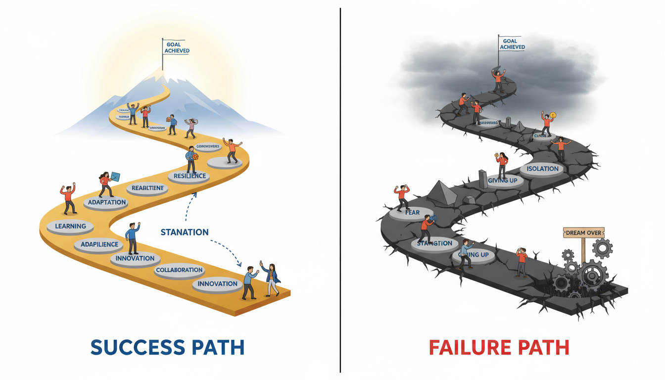 Success path versus failure path in AI influencer growth
