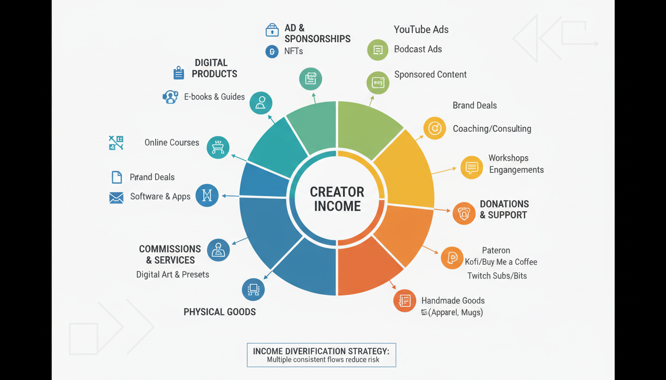 Revenue streams and income diversification for creators