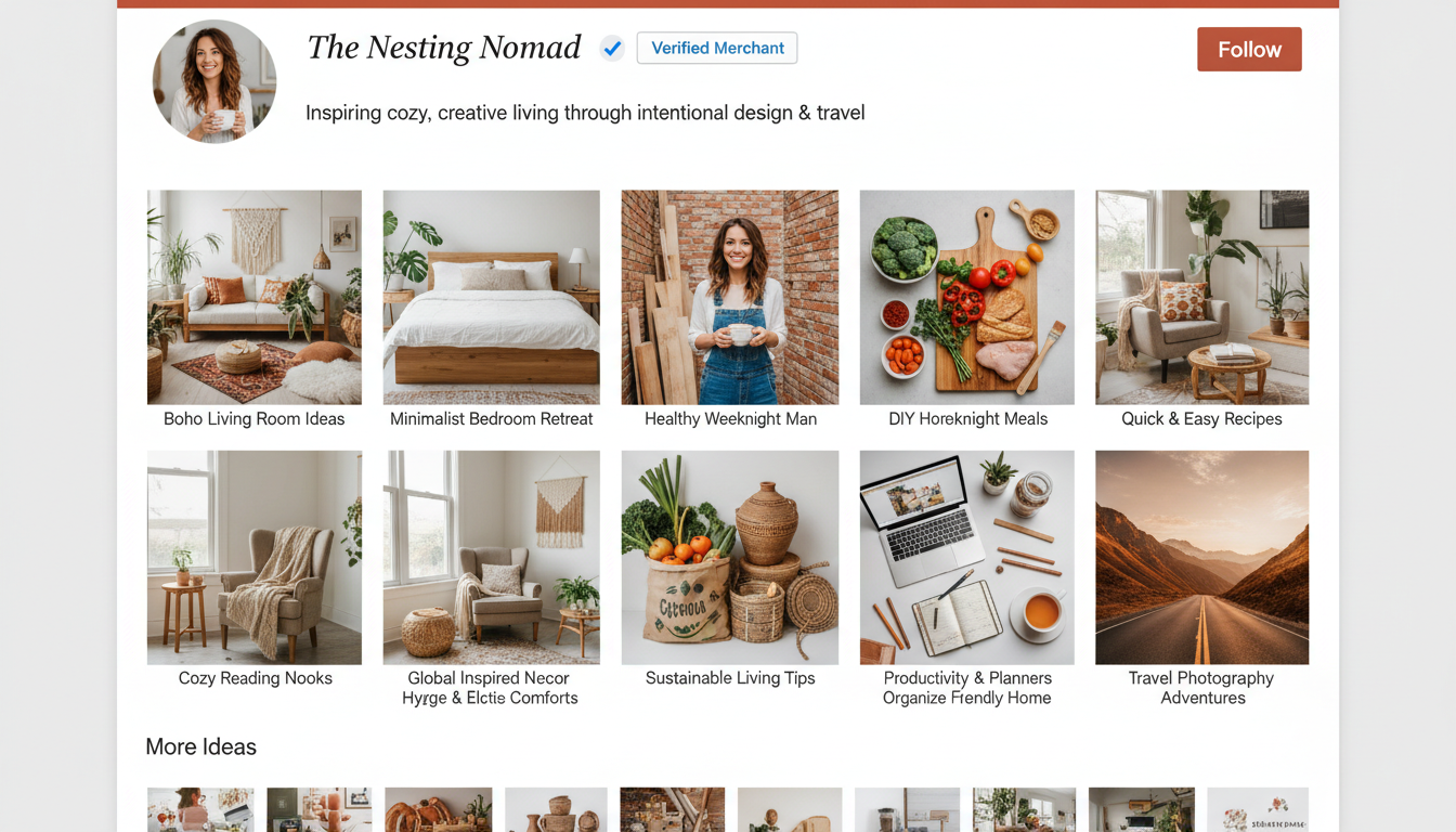 Pinterest board organization and aesthetic curation