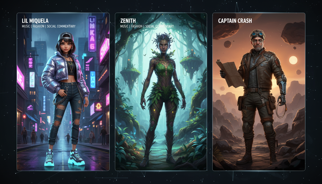 Virtual influencer portfolio examples