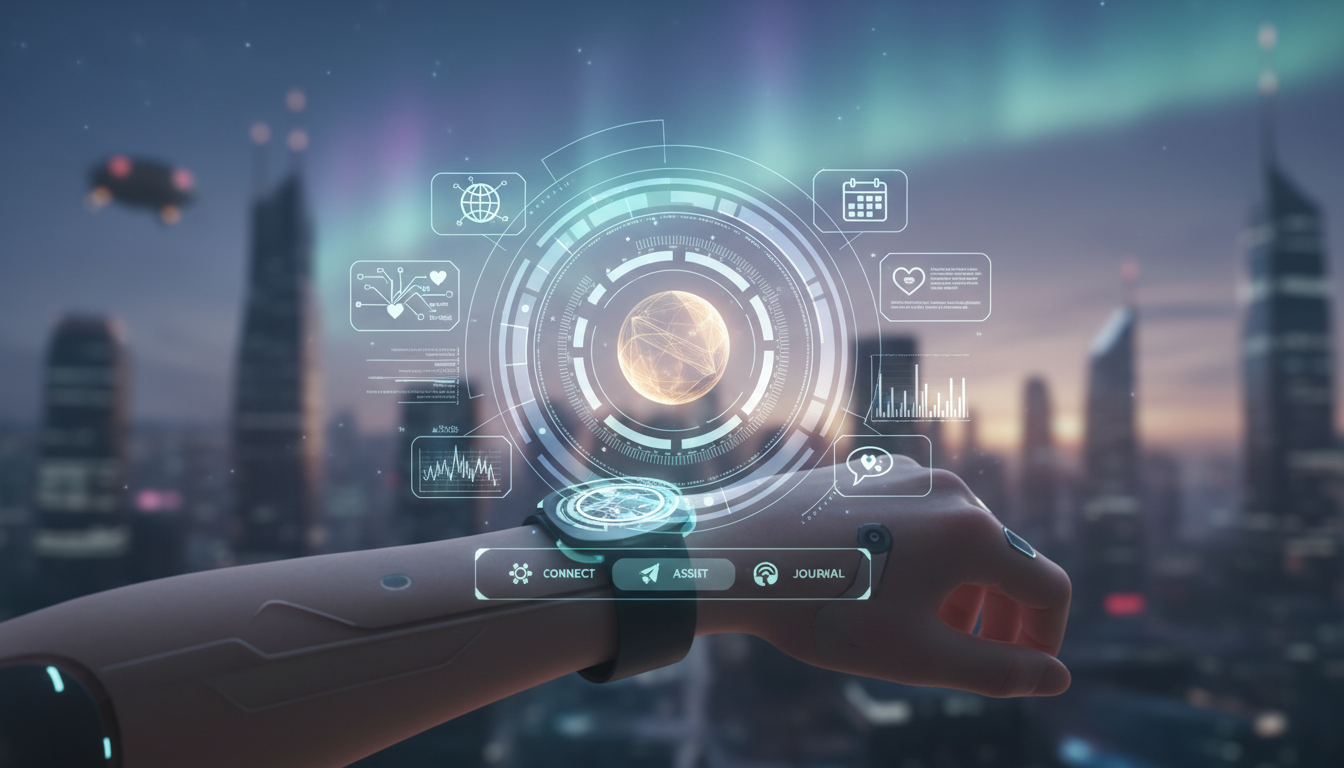 קונספט ממשק טכנולוגיה חברה AI עתידית