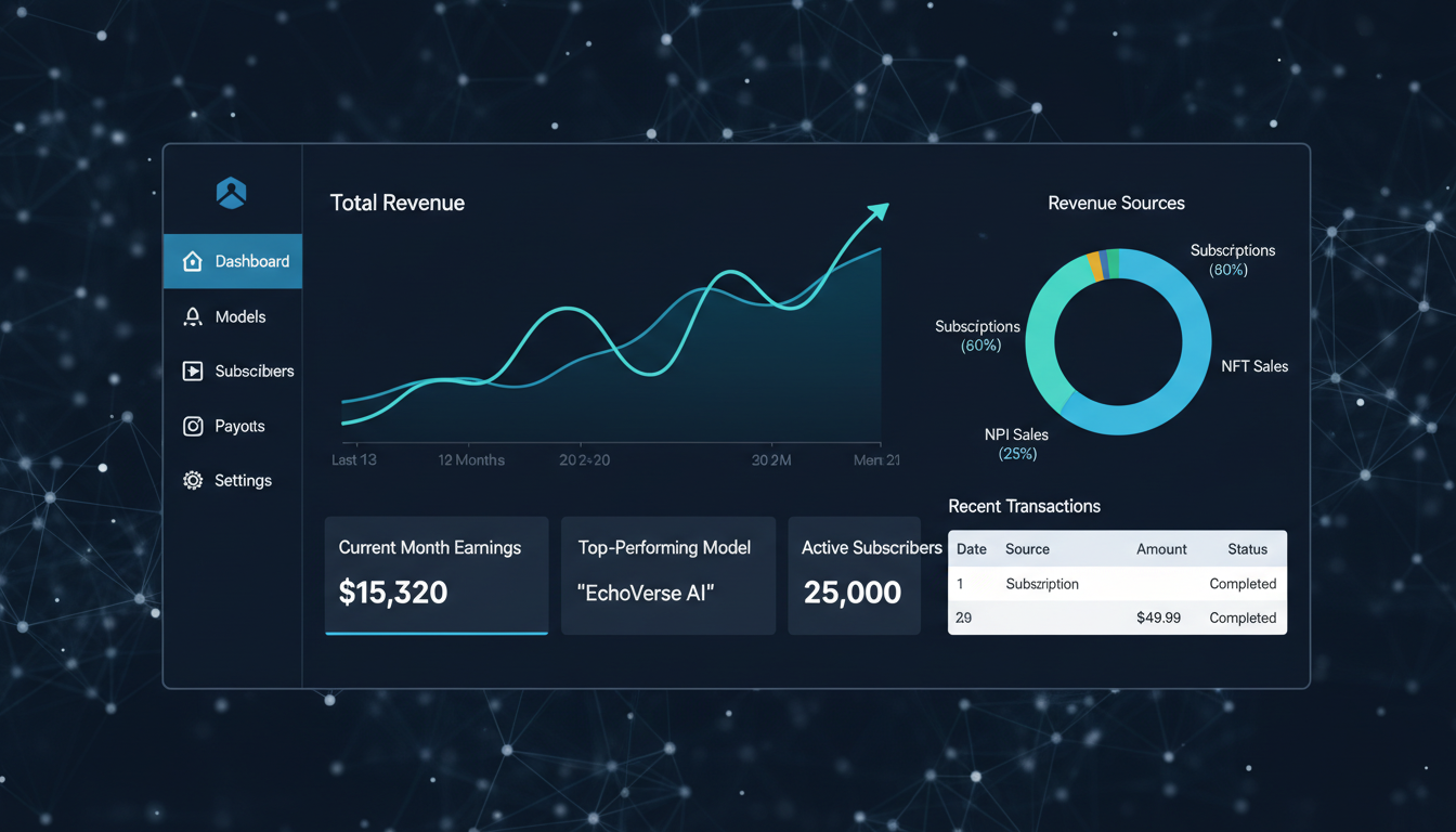 AI creator monetization revenue analytics dashboard