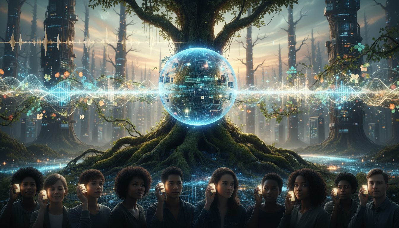 Natural AI speech synthesis technology visual