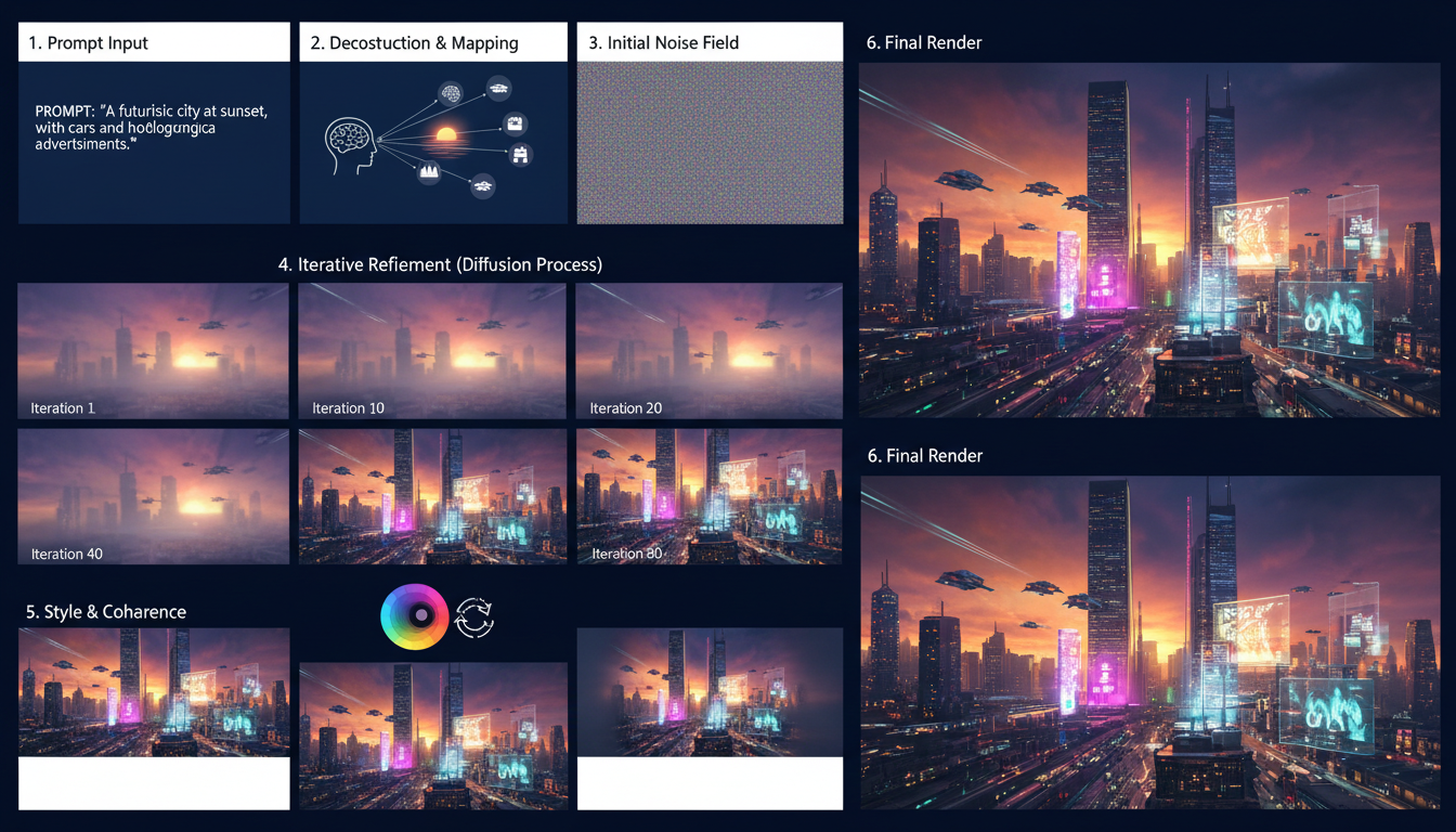 AI art generation creative process visualization