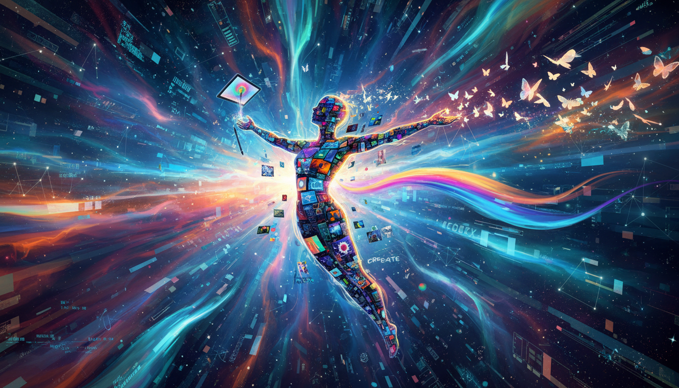 Digital art freedom creative expression concept