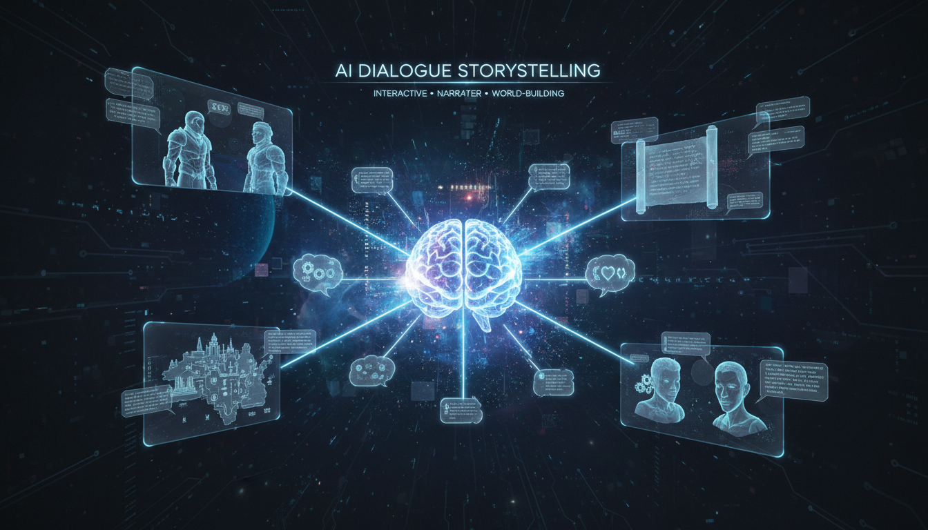 AI dialogue storytelling brainstorming concept