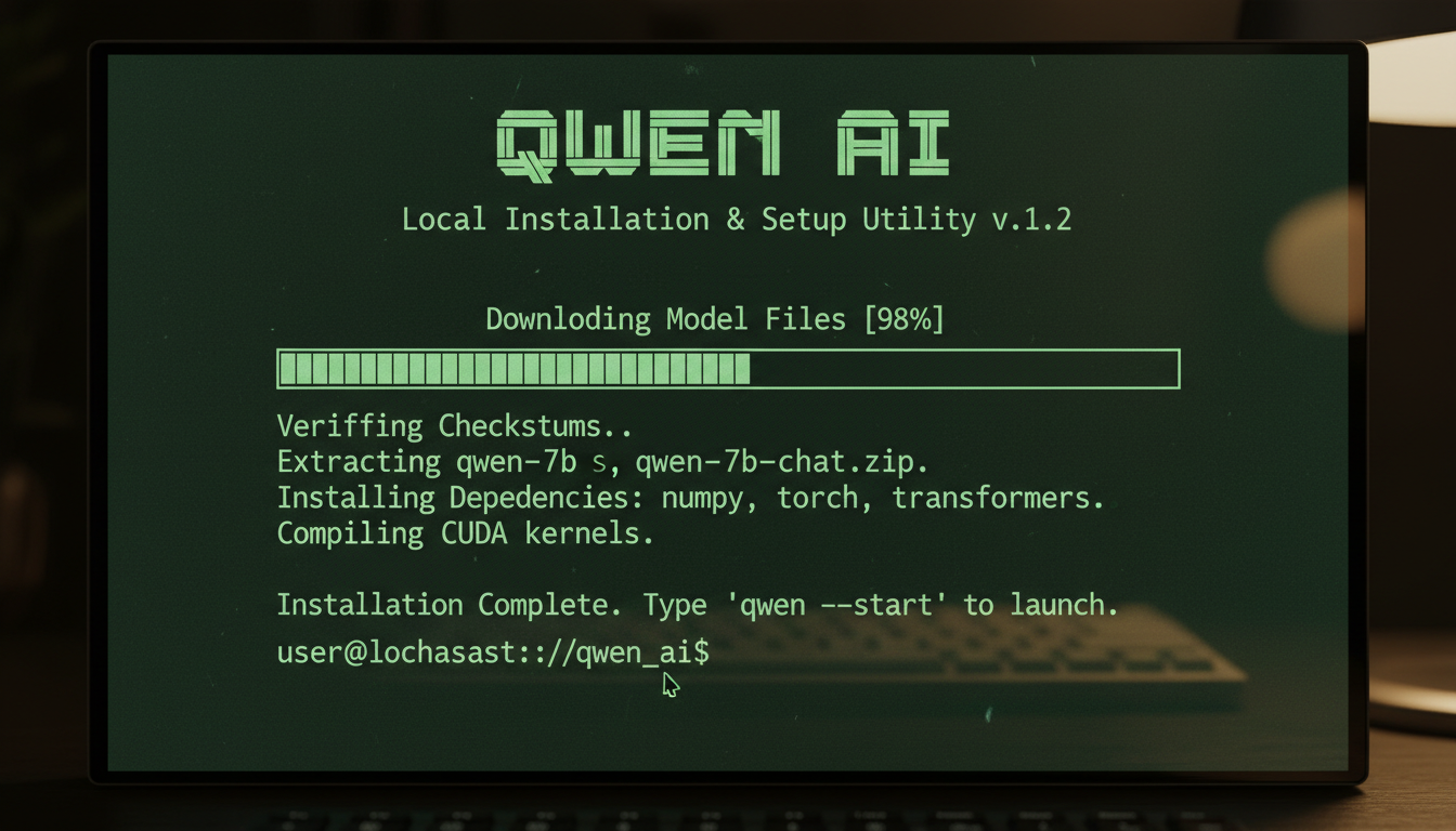 Qwen AI model local installation terminal interface