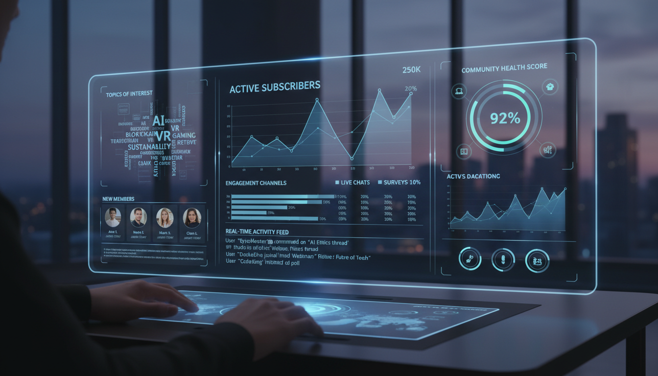 Subscriber engagement community analytics dashboard