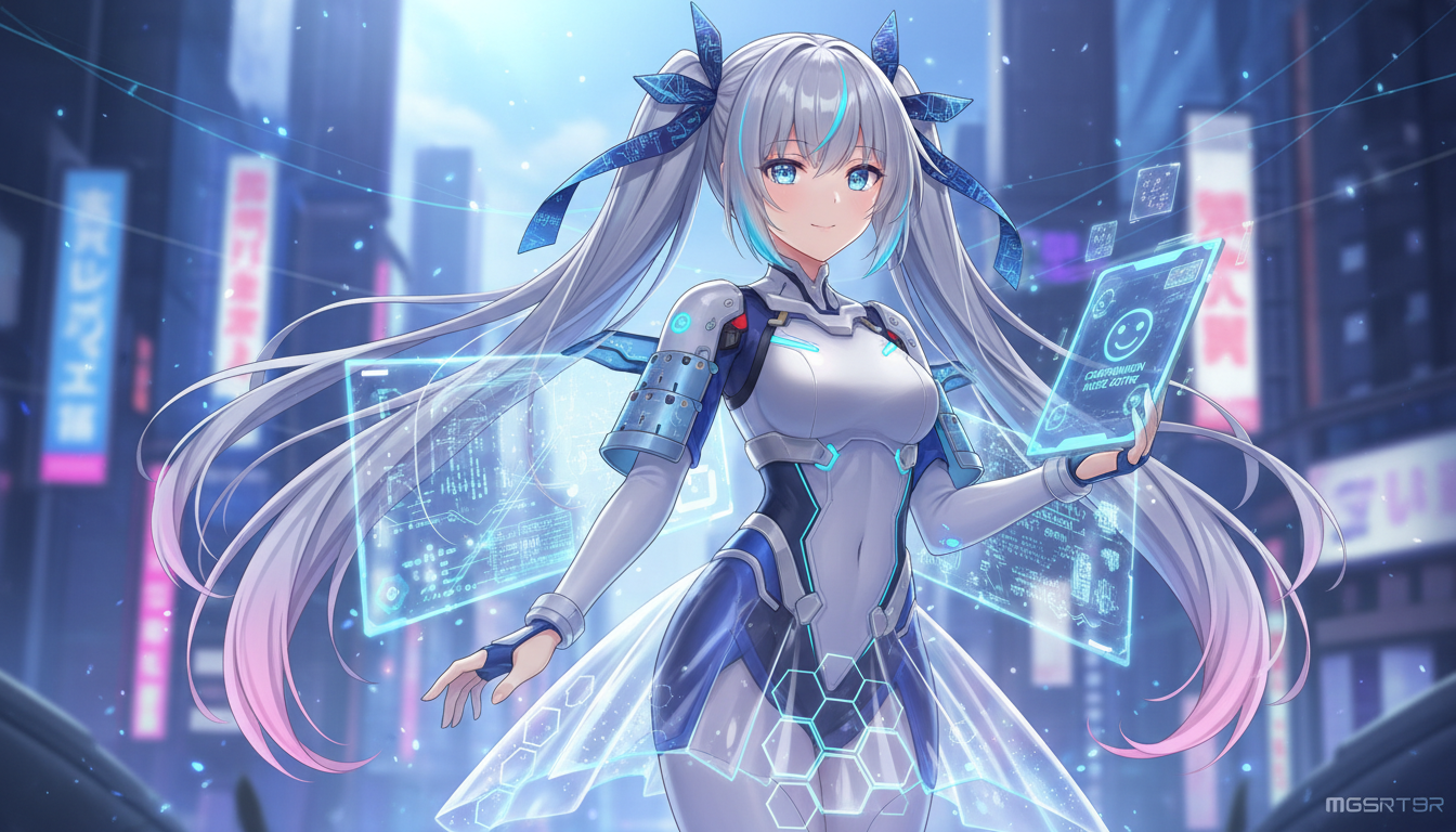 Anime style AI companion character waifu art