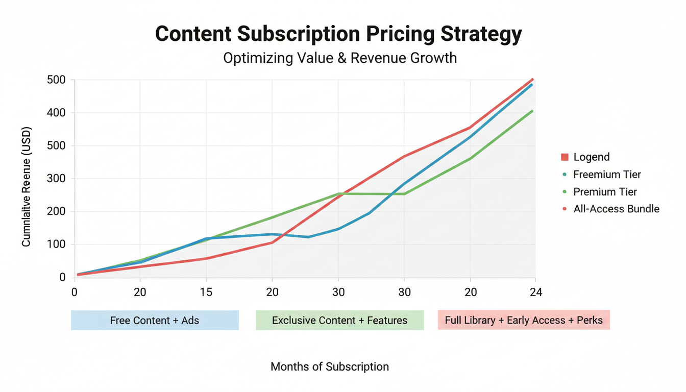 Content subscription pricing strategy chart