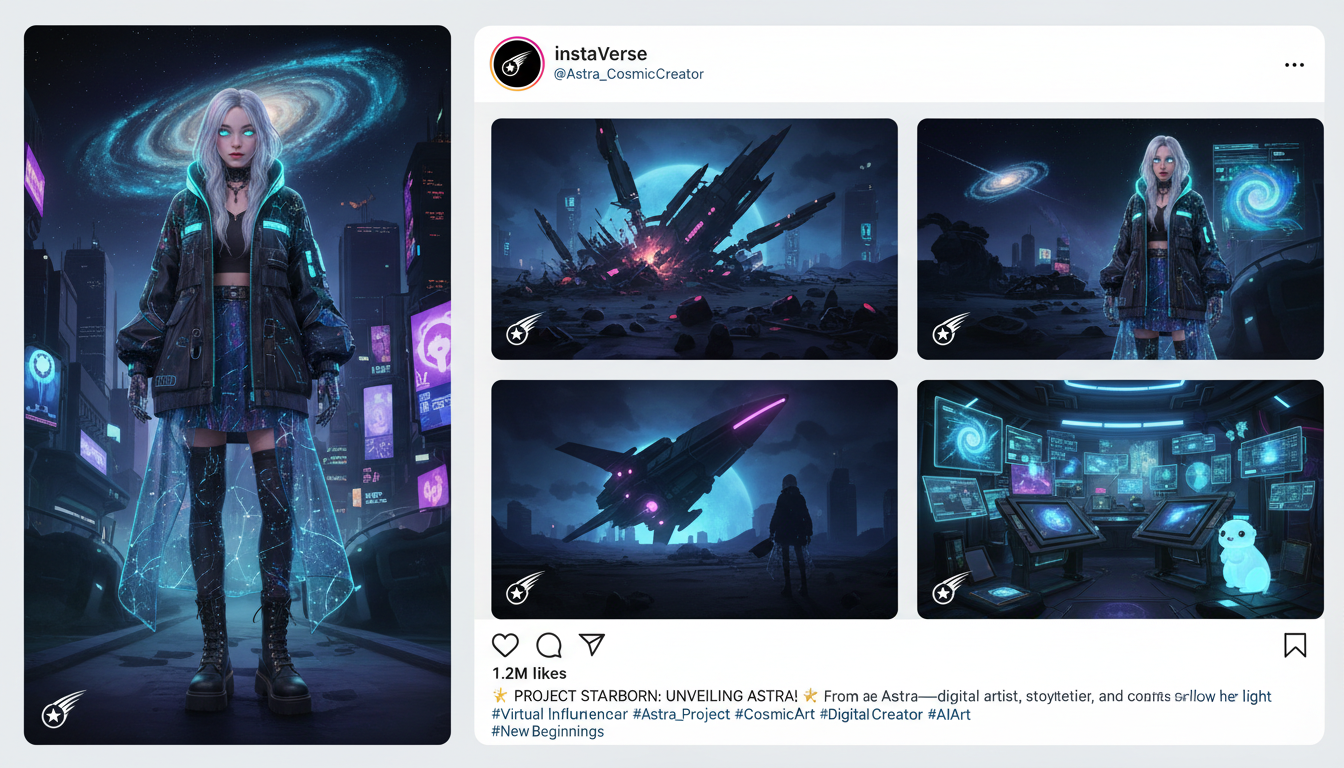 Virtual influencer social media brand building