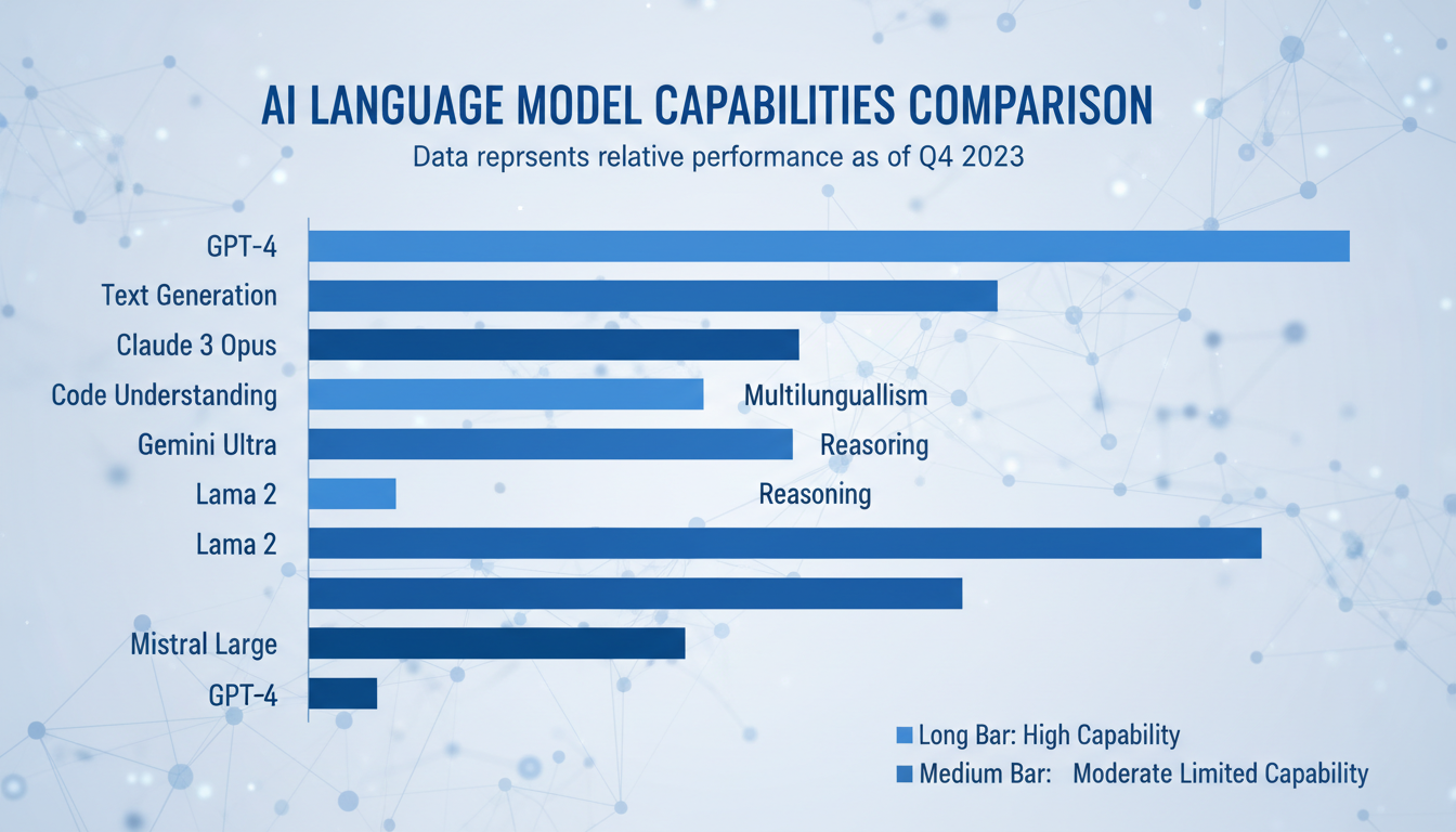 AI language model comparison capabilities chart
