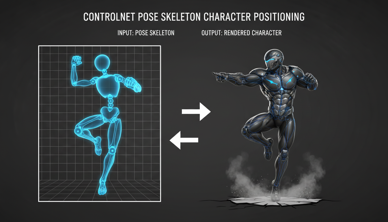 ControlNet pose skeleton character positioning