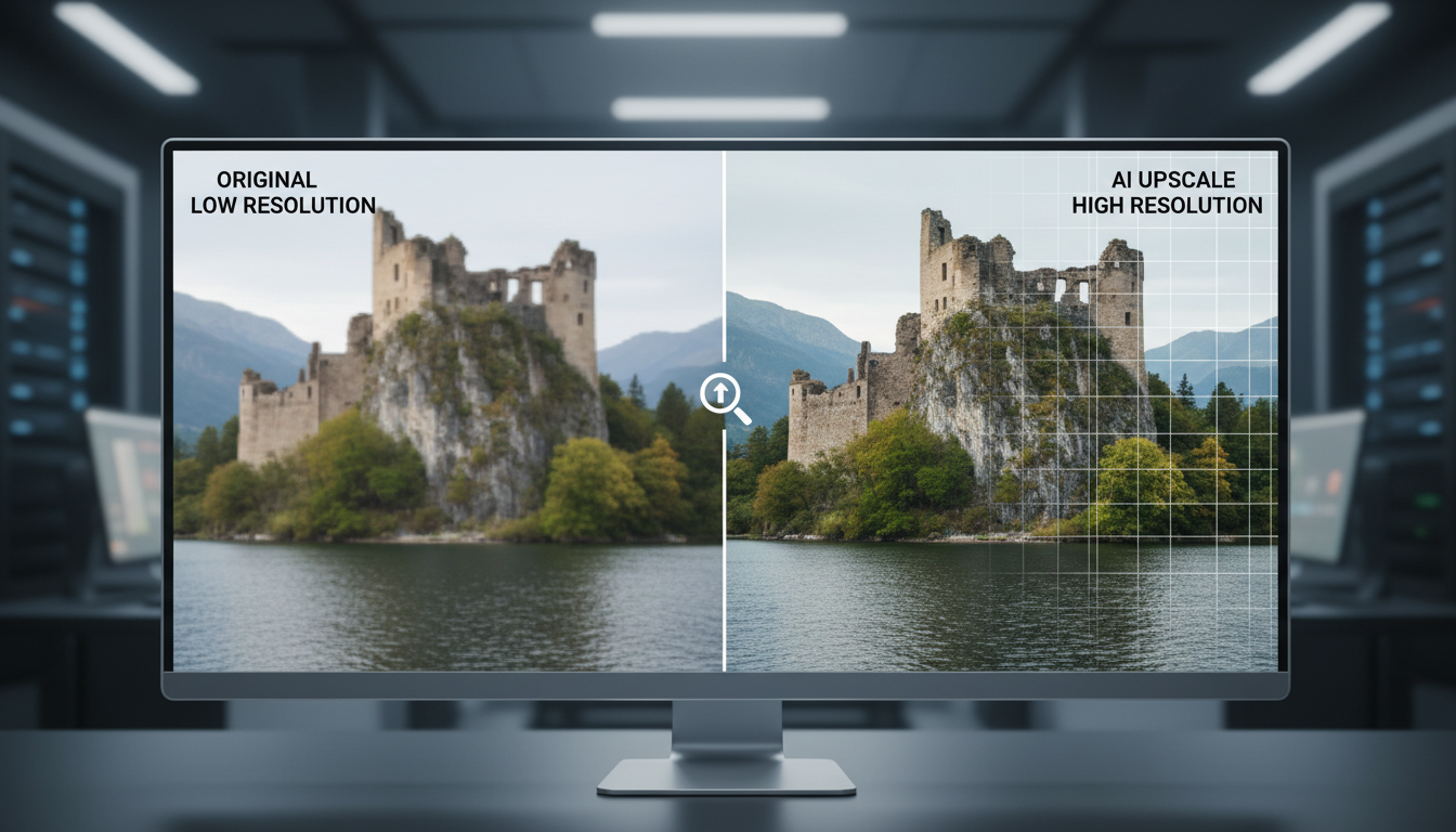AI image upscaling high resolution comparison