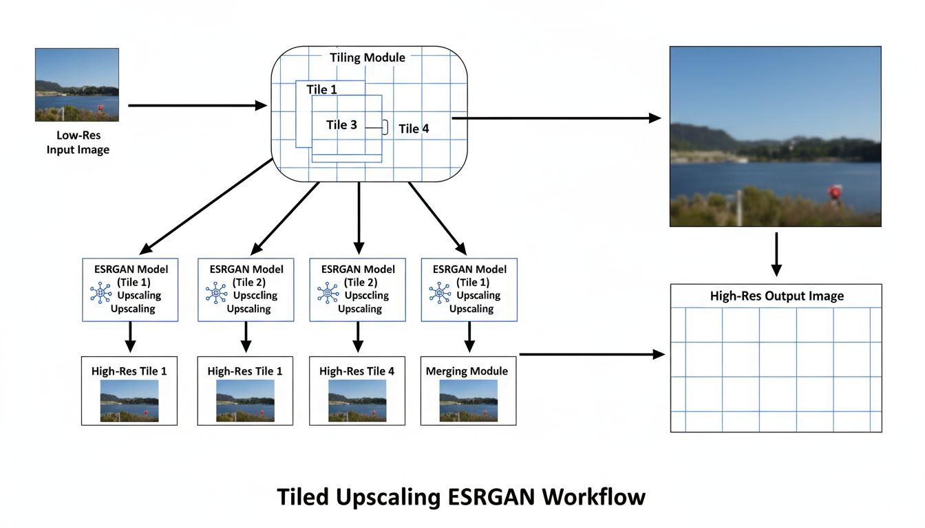 Tiled upscaling ESRGAN workflow visual