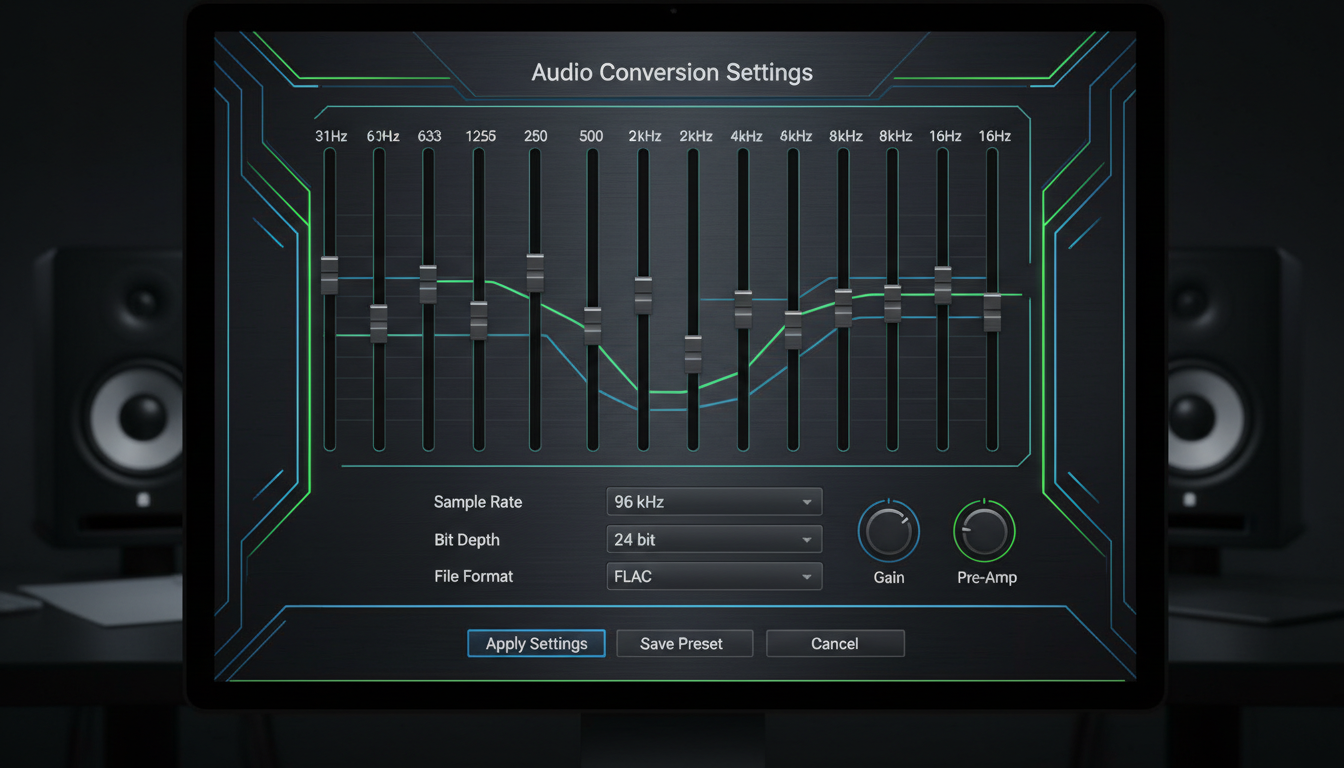 Audio conversion settings interface