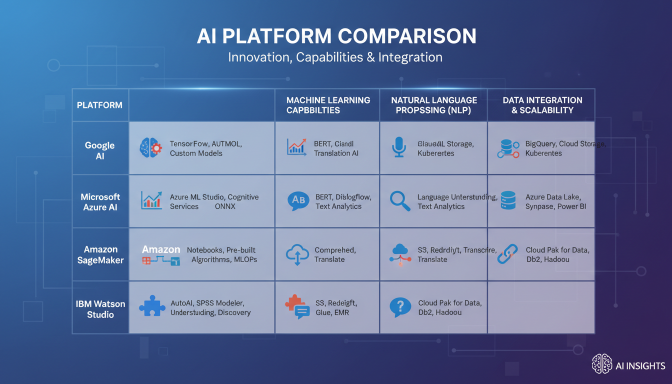 AI platform comparison chart