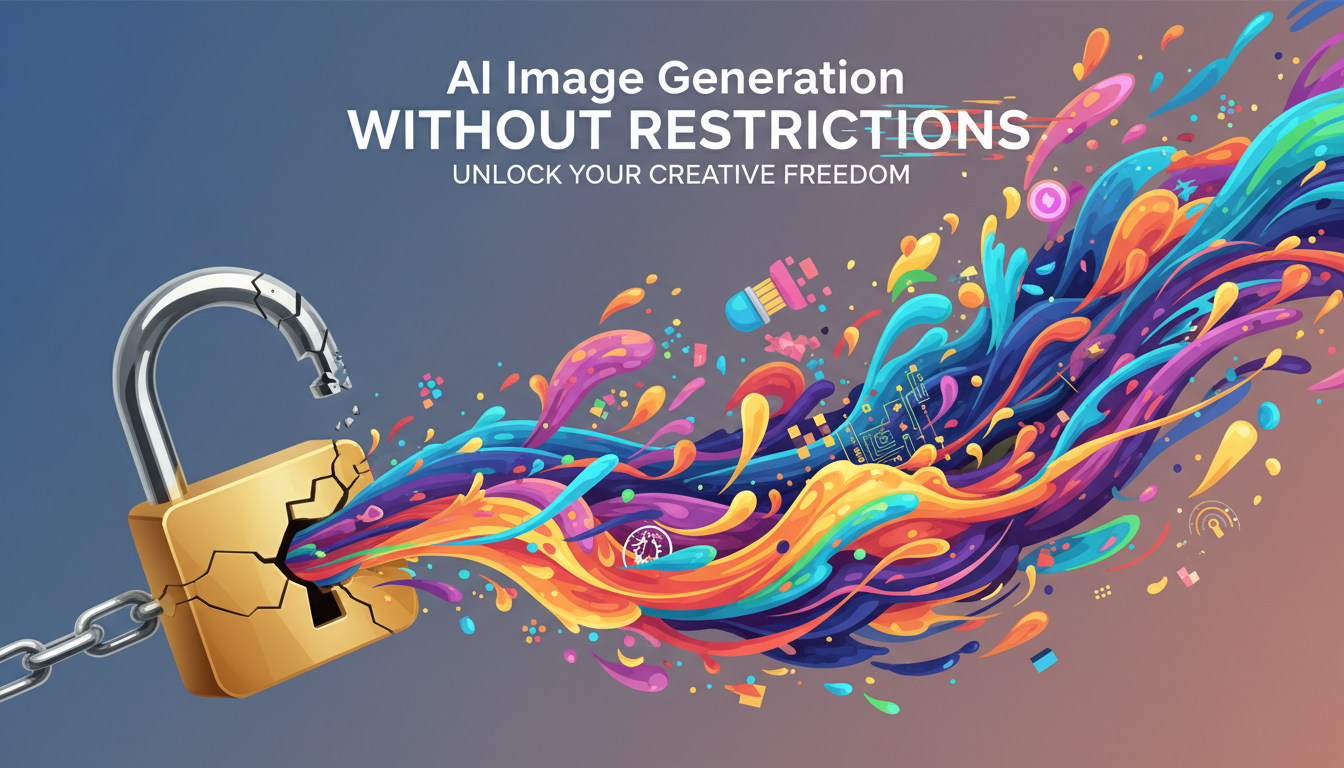 Visual representing creative freedom in AI image generation without content restrictions