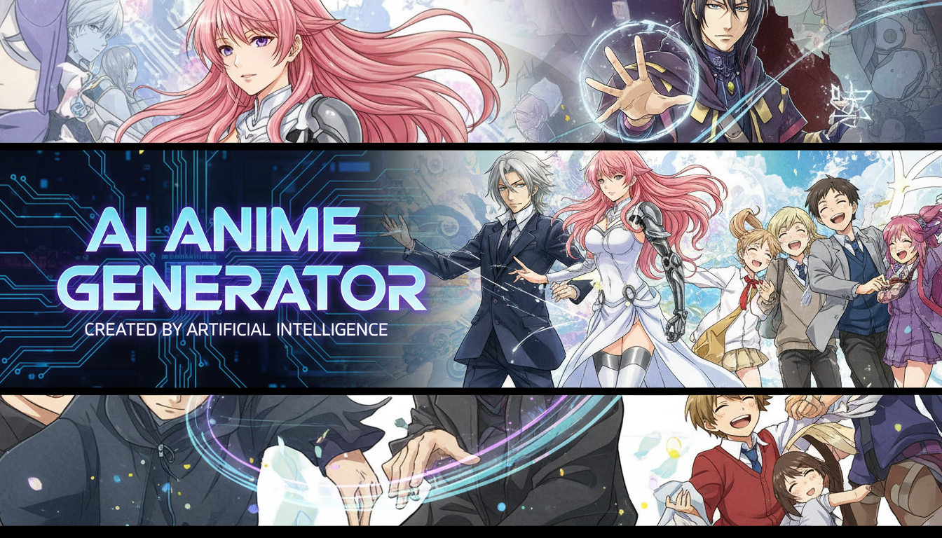 AI anime generator creating beautiful anime characters and manga-style artwork from text prompts