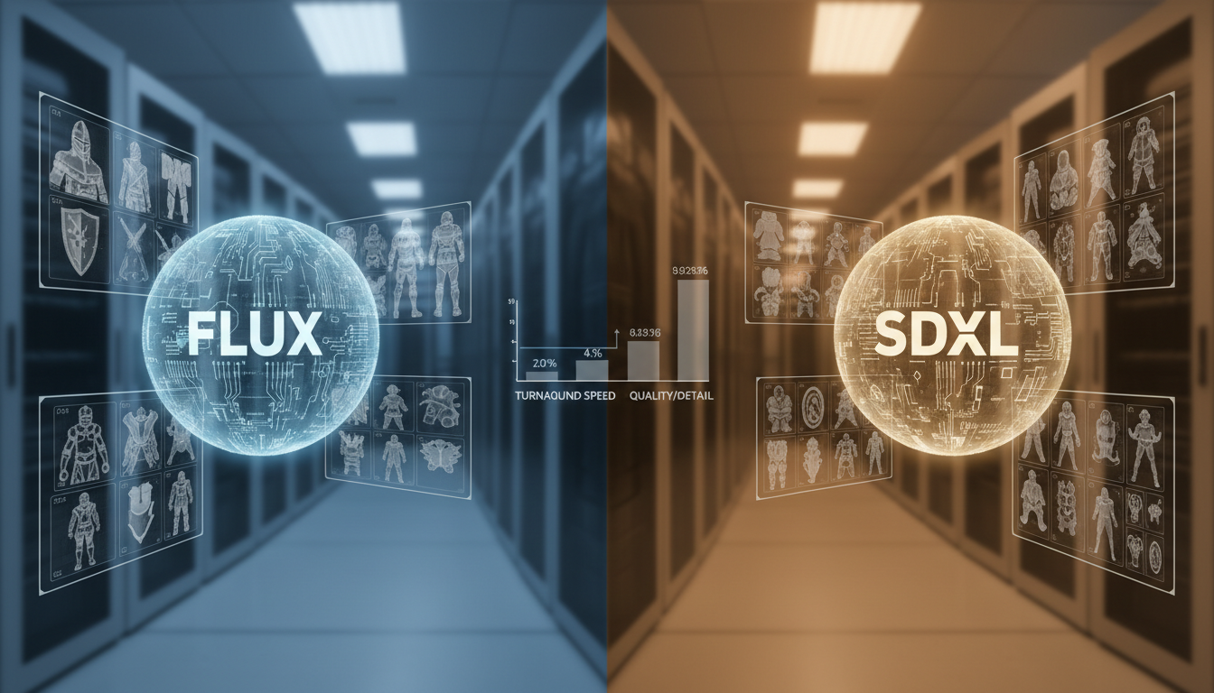 Illustration for How Do FLUX and SDXL Compare for Turnaround Sheet Generation?