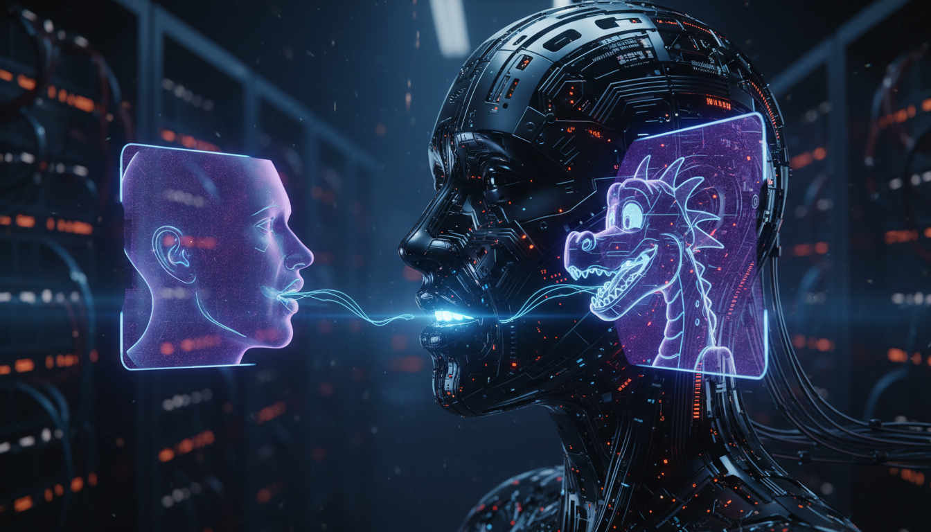 AI lip sync technology creating realistic talking character animation