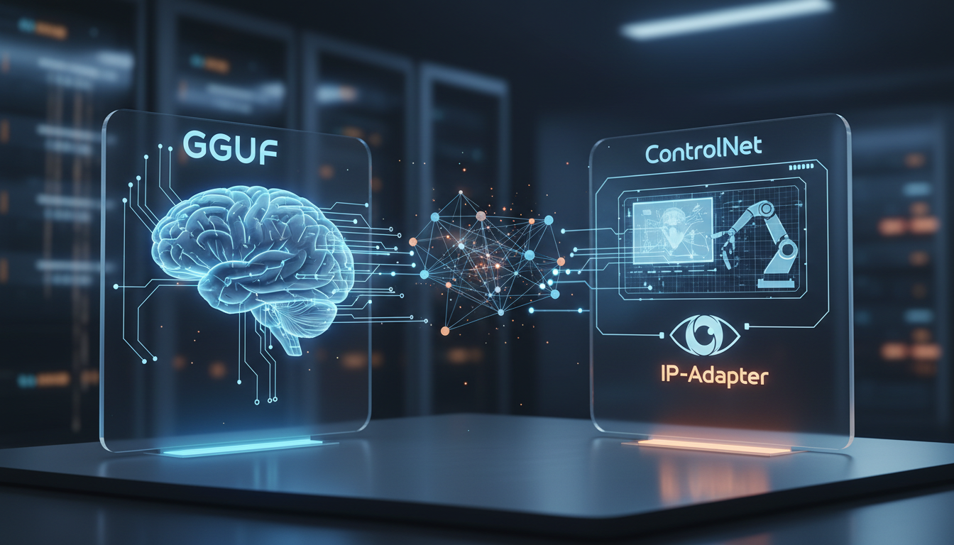 Illustration for GGUF Compatibility with ControlNet and IP-Adapter