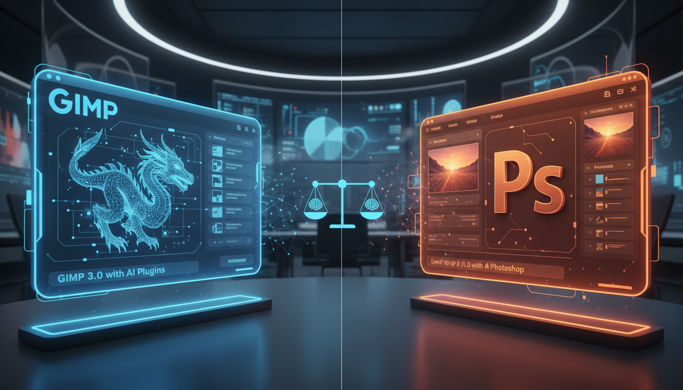 Illustration for How Does GIMP 3.0 With AI Plugins Compare to Photoshop?