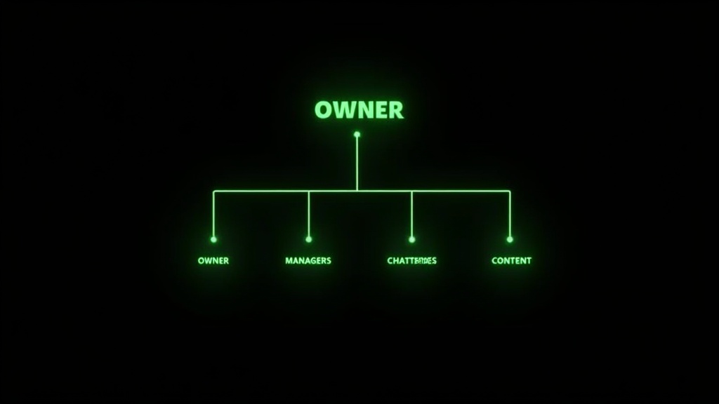 Agency org chart: owner, managers, chatters, content creators
