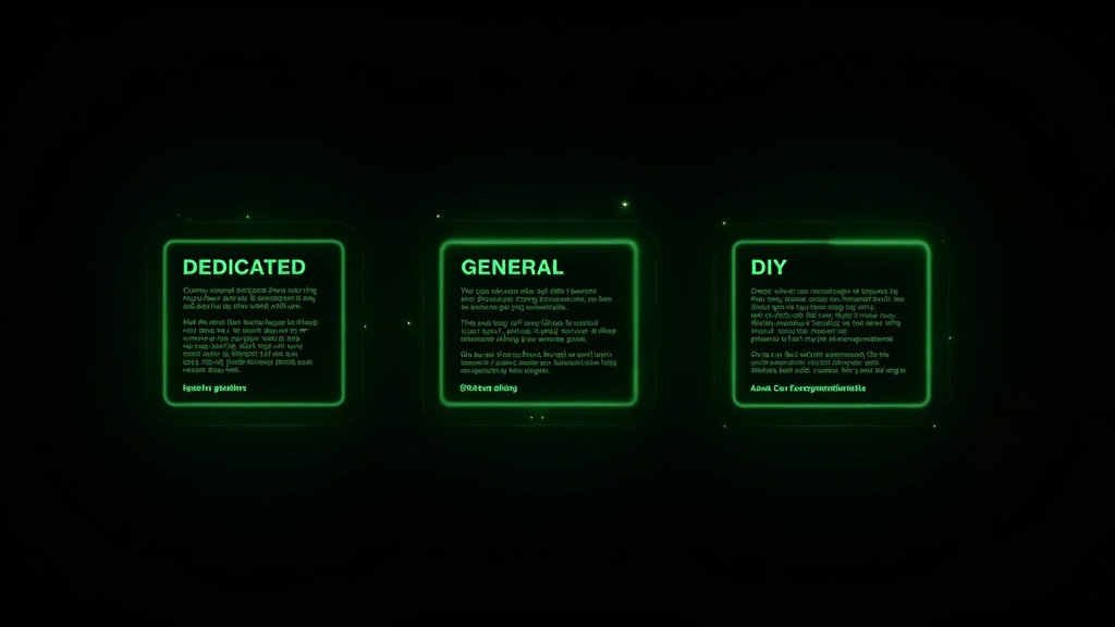 Three generator categories: dedicated, general, DIY