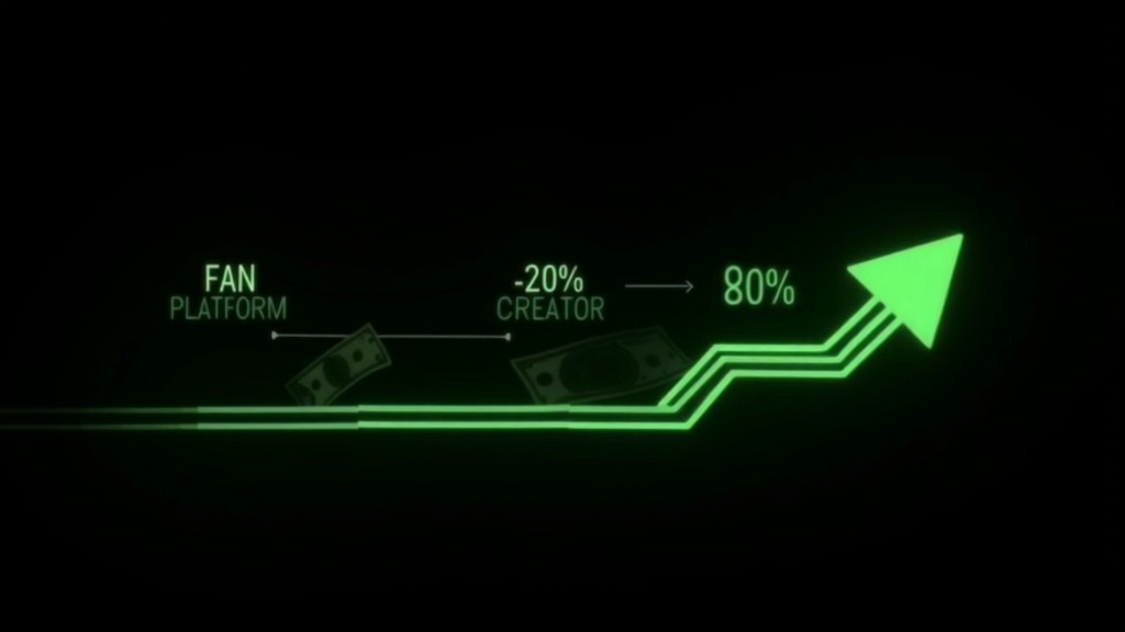 Revenue flow from fans through platform to creator