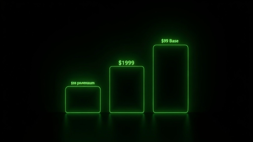 Three subscription tiers: $9.99 base, $19.99 premium, $29.99 VIP