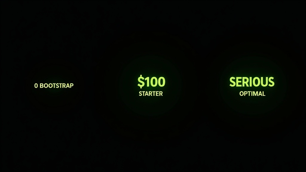 Three budget scenarios: $0, $100, $300 monthly